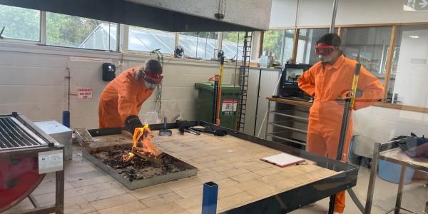suki's team running bushfire condition tests at university