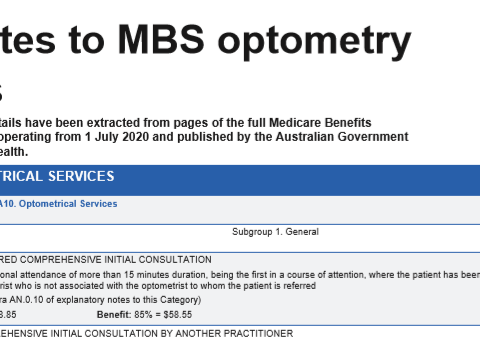 Optometry Australia booklet outlines updated MBS optometry items indexed by 1.5%